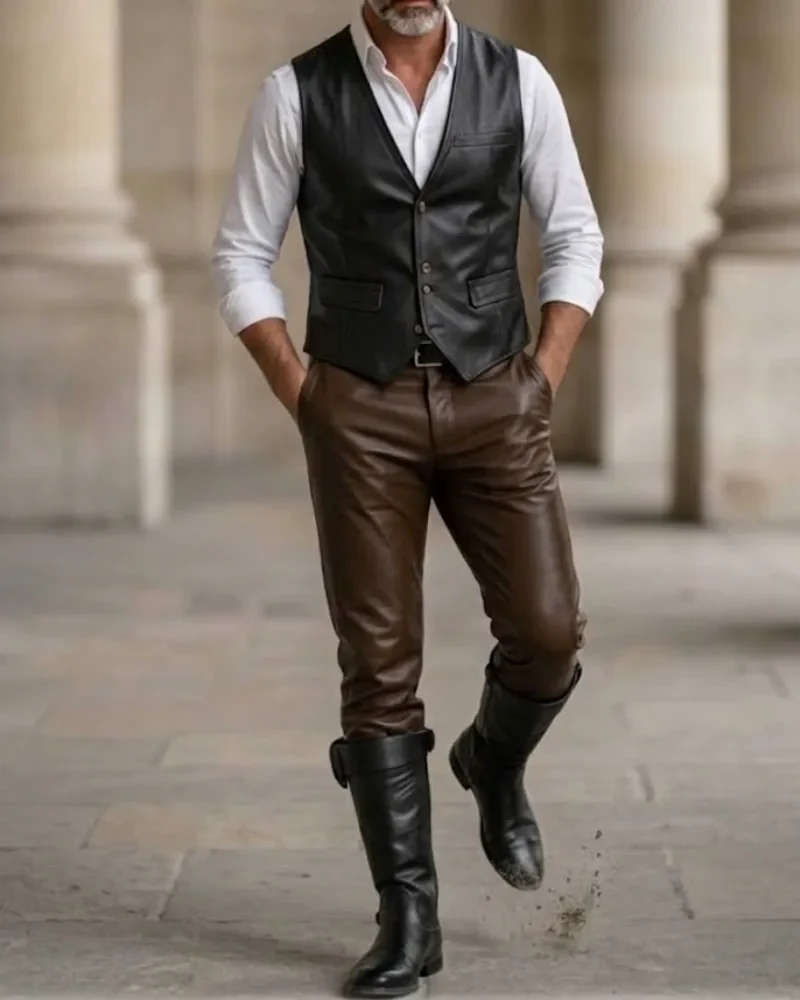 Pantalon homme en cuir sur mesure